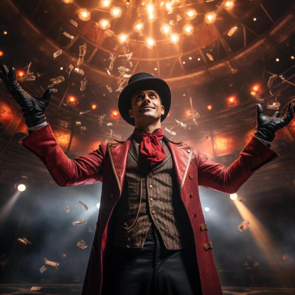 Ringmaster. Captivating leader directing the shows energ photo