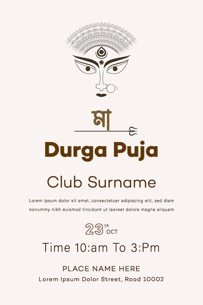 vector happy durga pooja indian festival card,durga puja banner,puja invitation card,invitation card,durga puja post,durga puja poster,Goddess, Web Banner, Poster, Social Media Post,