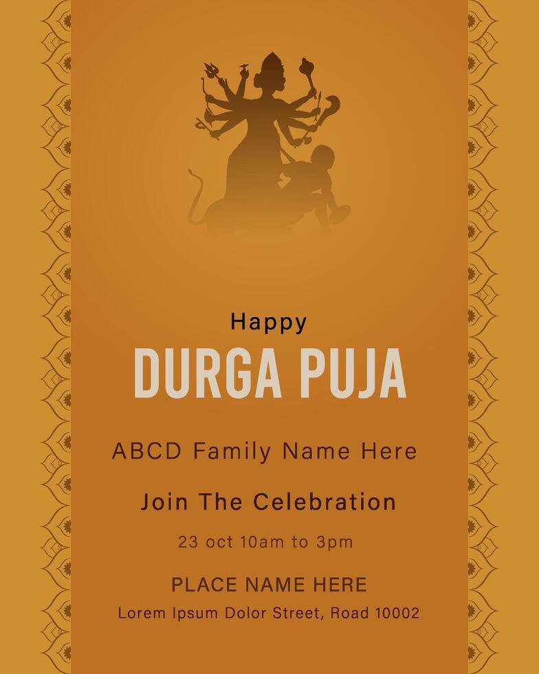 vector happy durga pooja indian festival card,durga puja banner,puja invitation card,invitation card,durga puja post,durga puja poster,Goddess, Web Banner, Poster, Social Media Post,