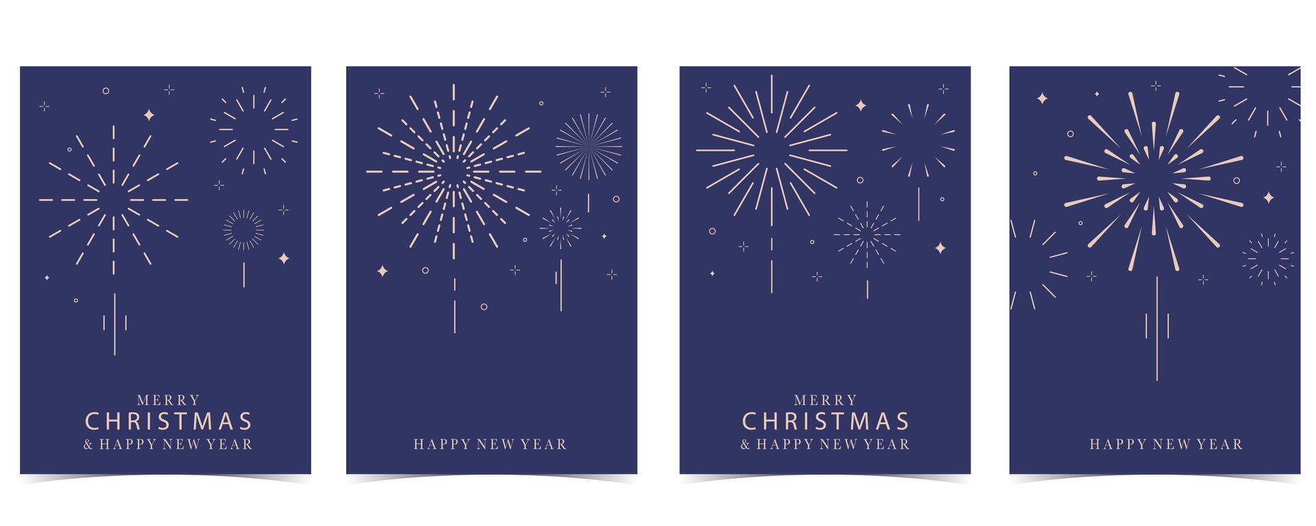 firework background in night.Editable vector illustration for postcard,banner