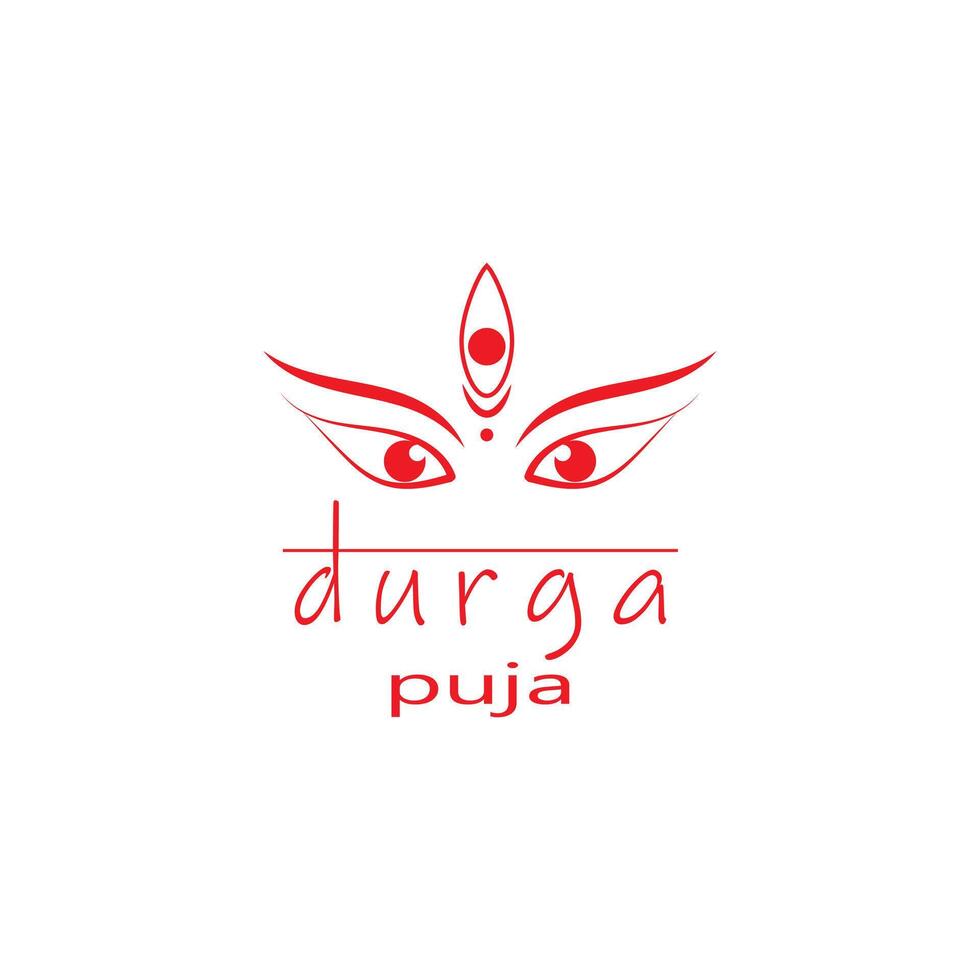 durga shakti, the goddess of power, is depicted in red on a white background vector