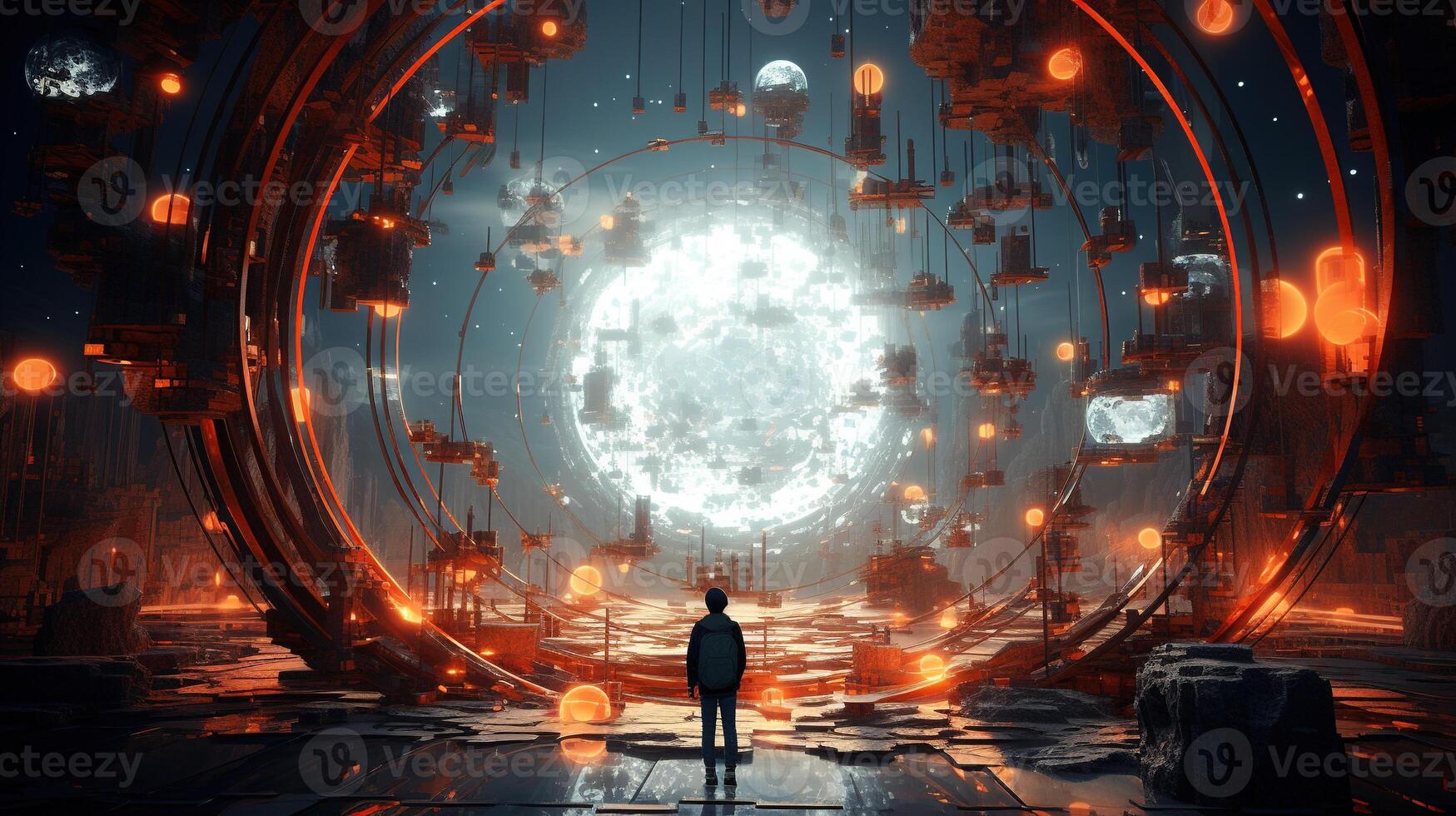 objectivity explored, digital art illustration, Generative AI photo