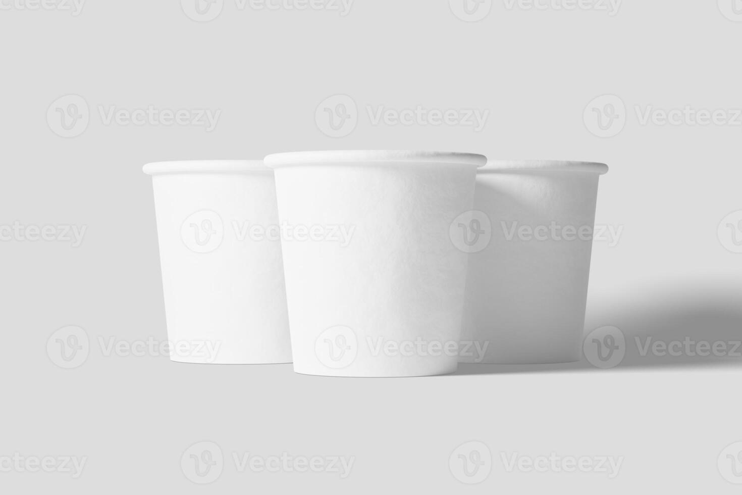 4oz Paper Cup for Tea Coffee White Blank 3D Rendering Mockup photo