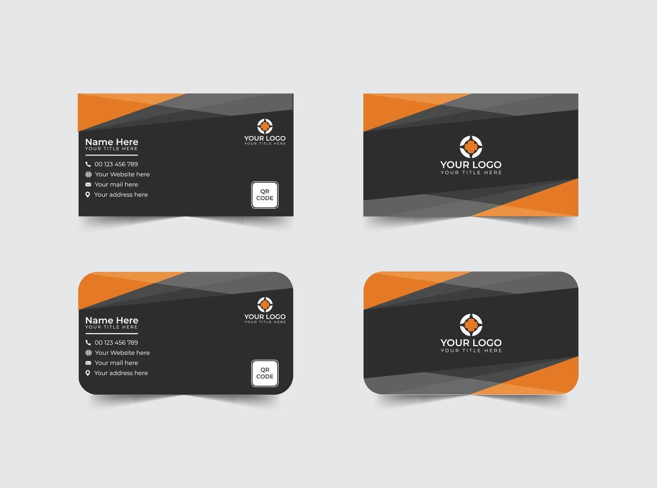 Double-sided modern business card illustration. Simple business card, modern design template.Stationery, print design.Creative and clean visiting card. vector