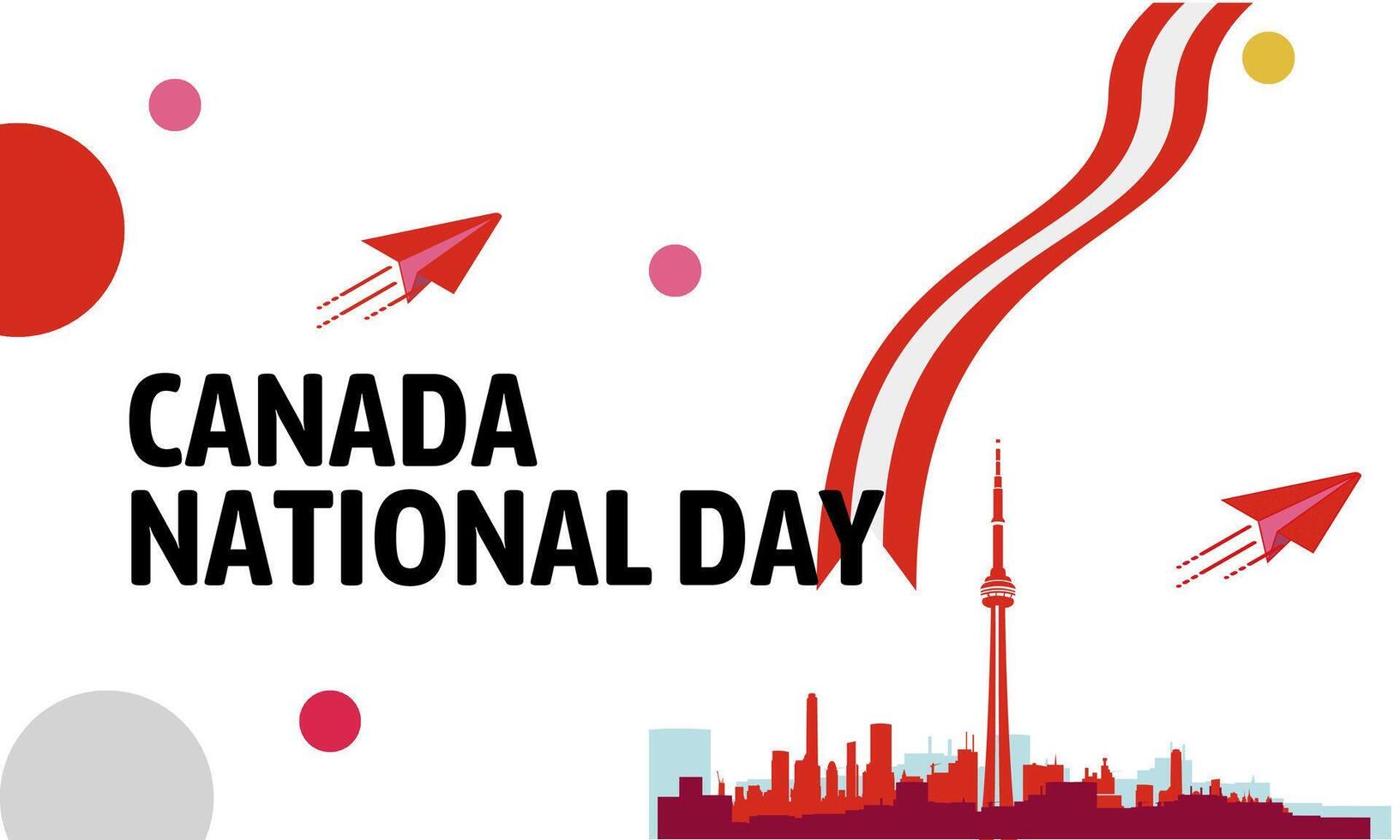 Canada national day banner for independence day anniversary. Flag of Canada and modern geometric retro abstract design. Red and white Thema. vector