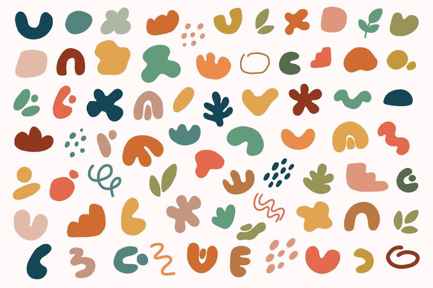 Trendy abstract bohemian shapes.Modern hand drawn minimal elements. vector