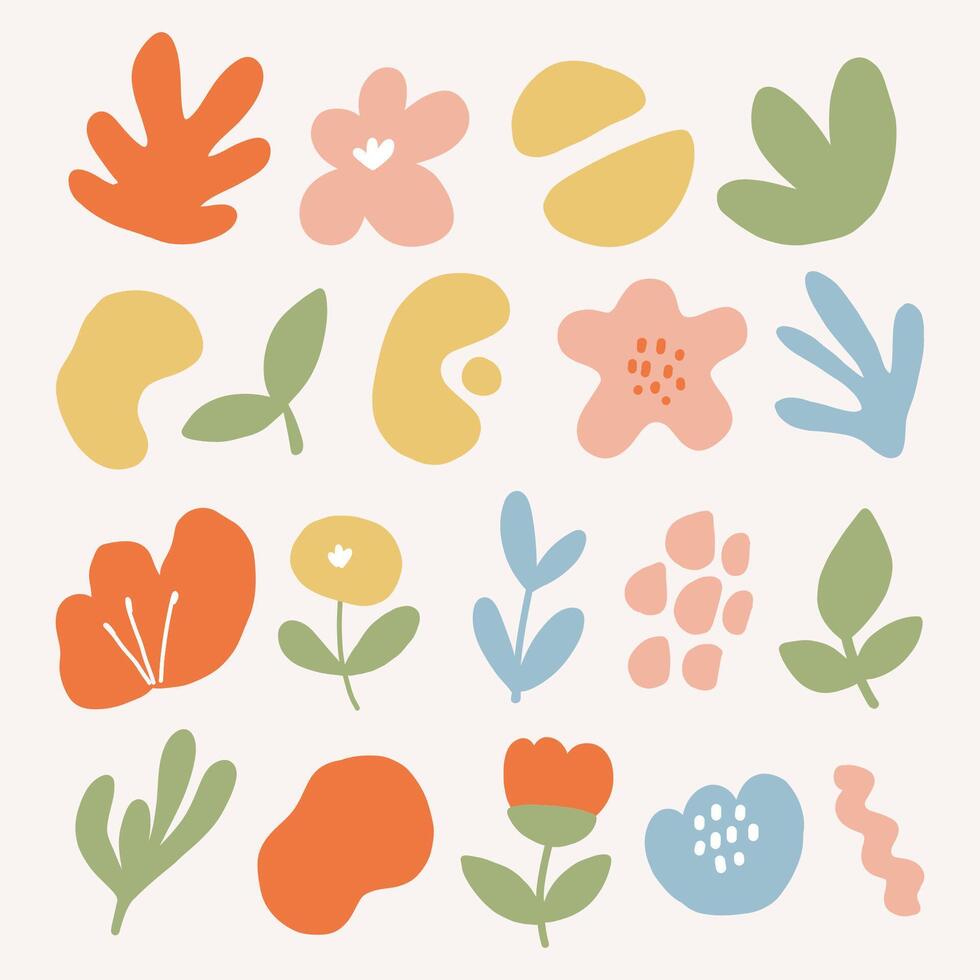 Trendy abstract bohemian shapes.Modern hand drawn minimal elements. vector