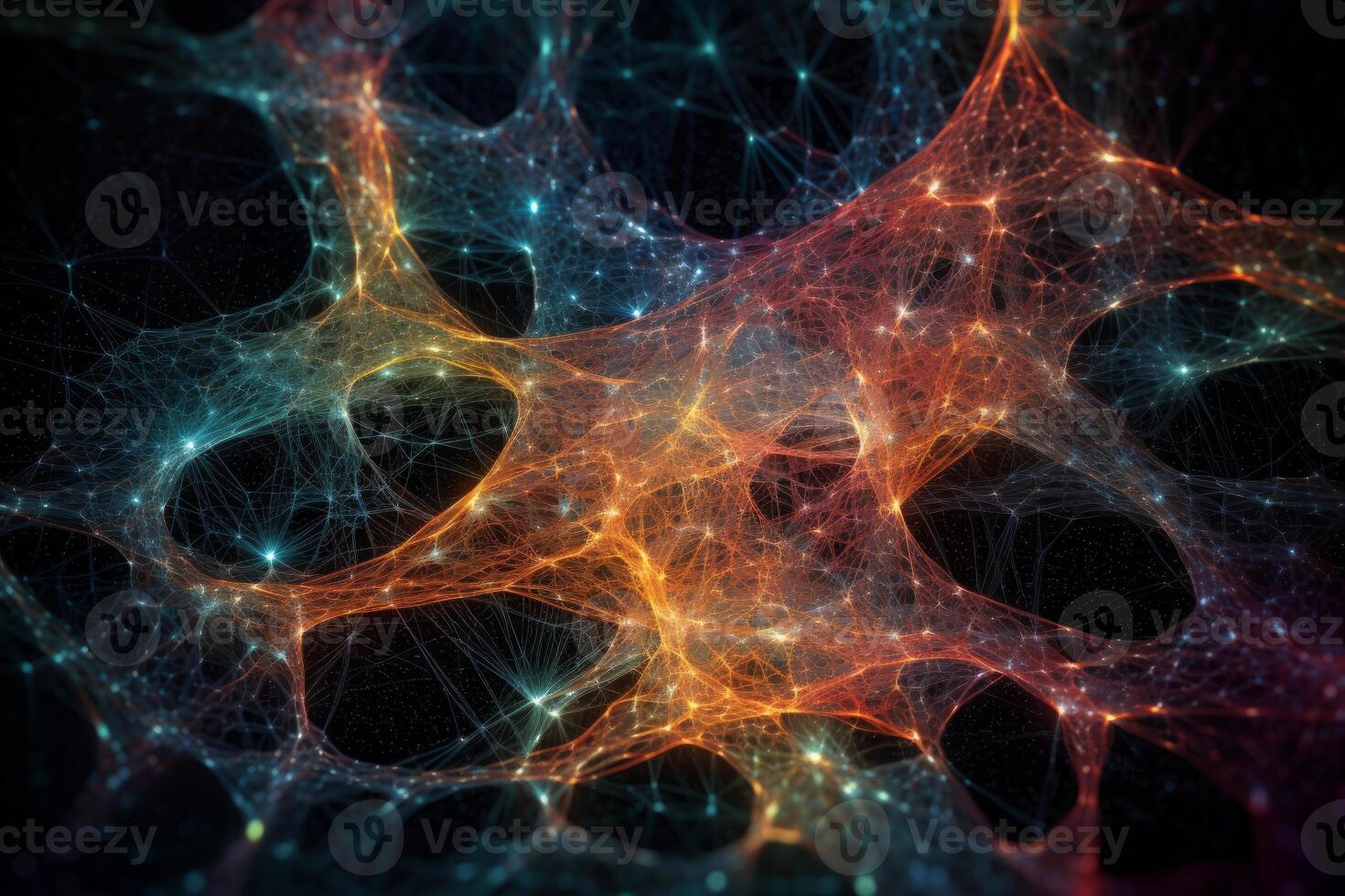 Superposition, orderly entanglement, digital connection and synapse concepts. Generative Ai photo
