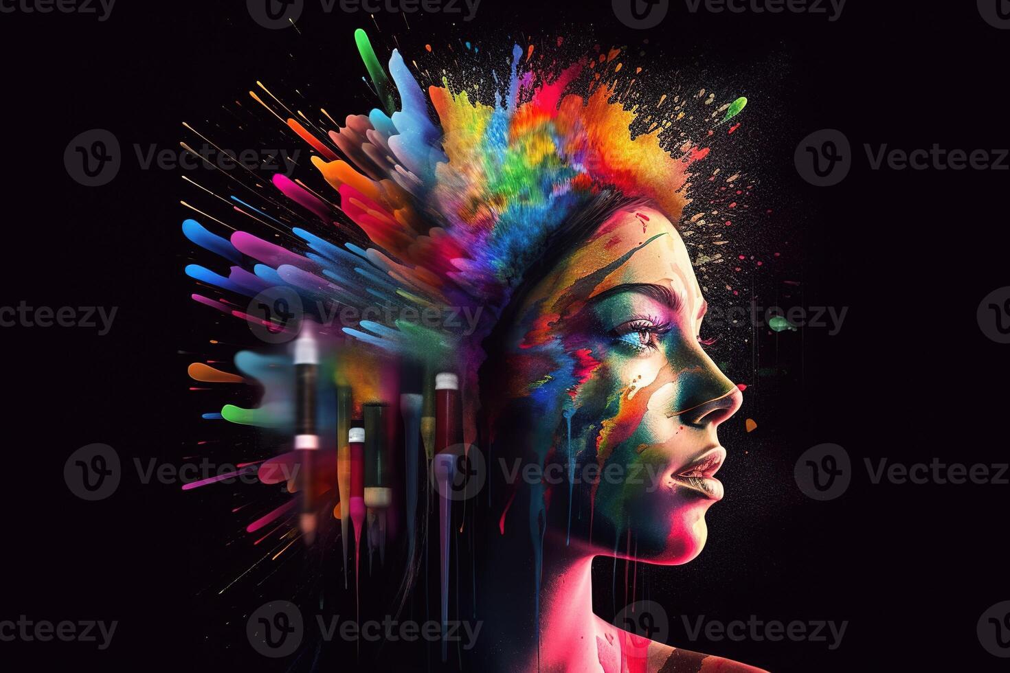 A psychotherapy practice, but the therapists use psychedelics like ketamine and MDMA-assisted therapy. Rapid healing of trauma, depression and anxiety. Generative AI photo