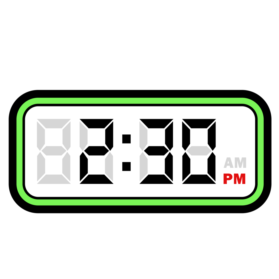 Digital Clock Time at 2.30 PM, Digital Clock 12 Hour Format png