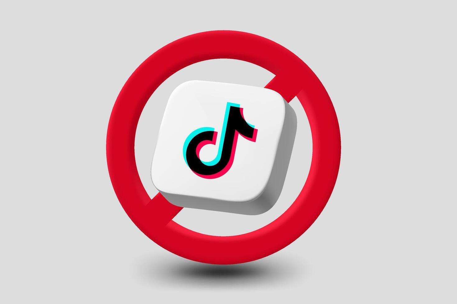 Ticktok video platform ban concept. Vector 3d editorial illustration. TURKEY, FETHIYE, November 22, 2023