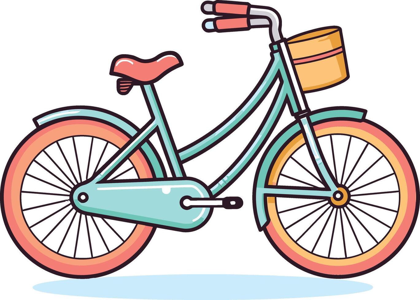 Illustrated Cycling Trail Bicycle Bell Graphic vector