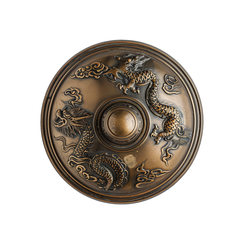AI generated Antique Chinese doorknob isolated on transparent background png
