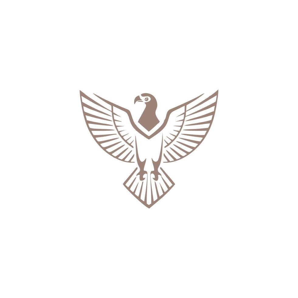 AI generated Horus mono line logo icon design template.Eagle, line, flat vector illustration.