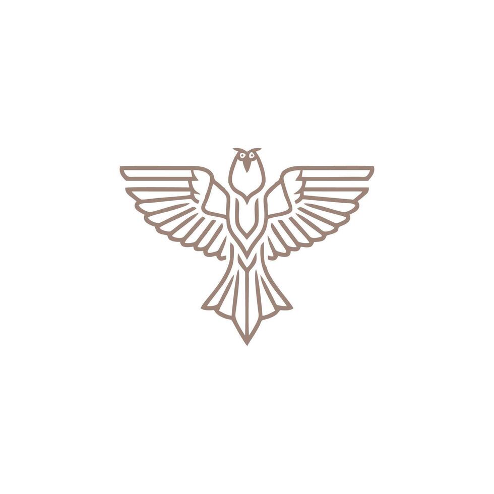 AI generated Horus mono line logo icon design template.Eagle, line, flat vector illustration.
