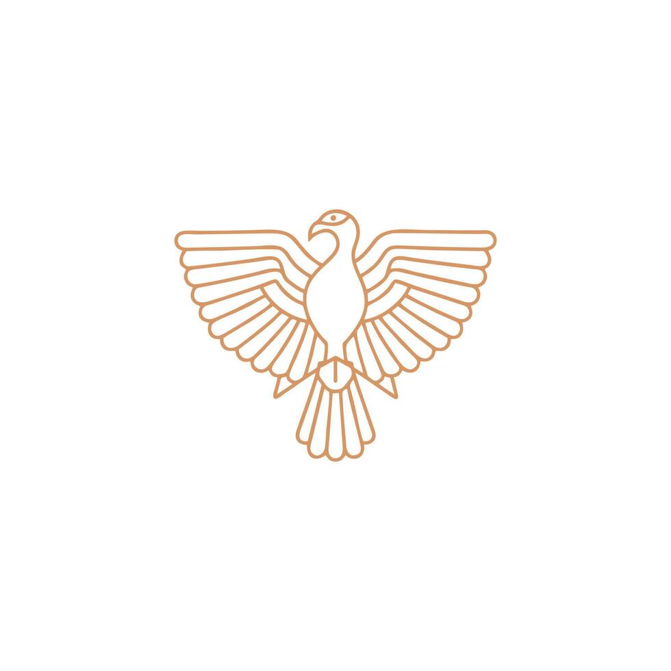 AI generated Horus mono line logo icon design template.Eagle, line, flat vector illustration.