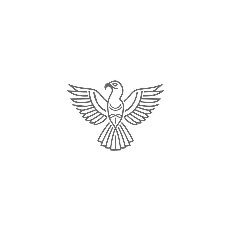 AI generated Horus mono line logo icon design template.Eagle, line, flat vector illustration.