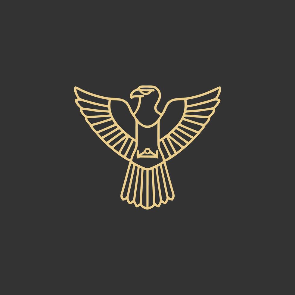 AI generated Horus mono line logo icon design template.Eagle, line, flat vector illustration.