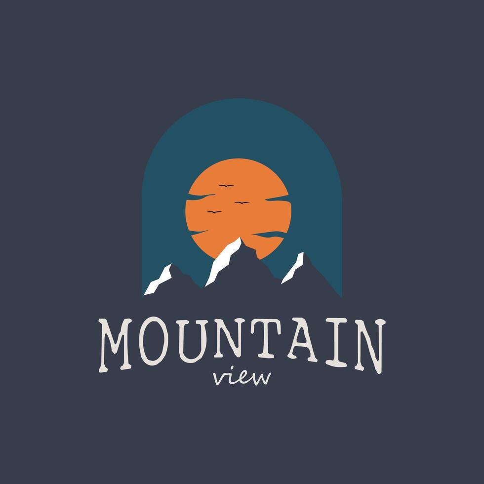mountain view logo design.hiking adventure icon set extreme vector