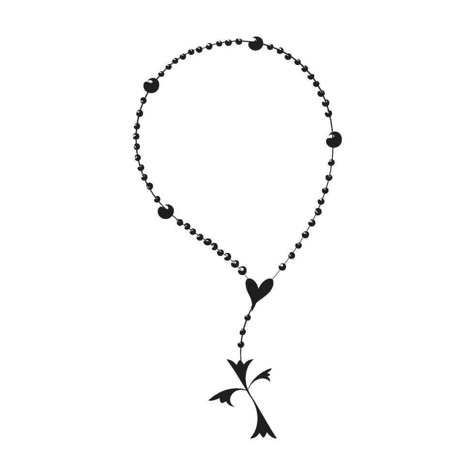 Holy Rosary design.Christian Art for print or use as poster, card, flyer, tattoo or T Shirt vector