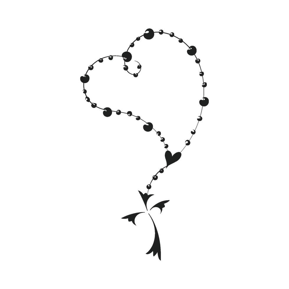 Holy Rosary design.Christian Art for print or use as poster, card, flyer, tattoo or T Shirt vector