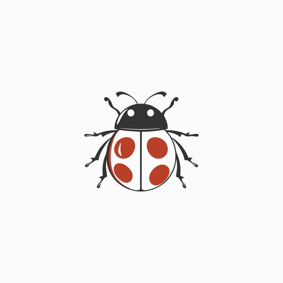 AI generated Ladybug icon. Vector image of red flying insect