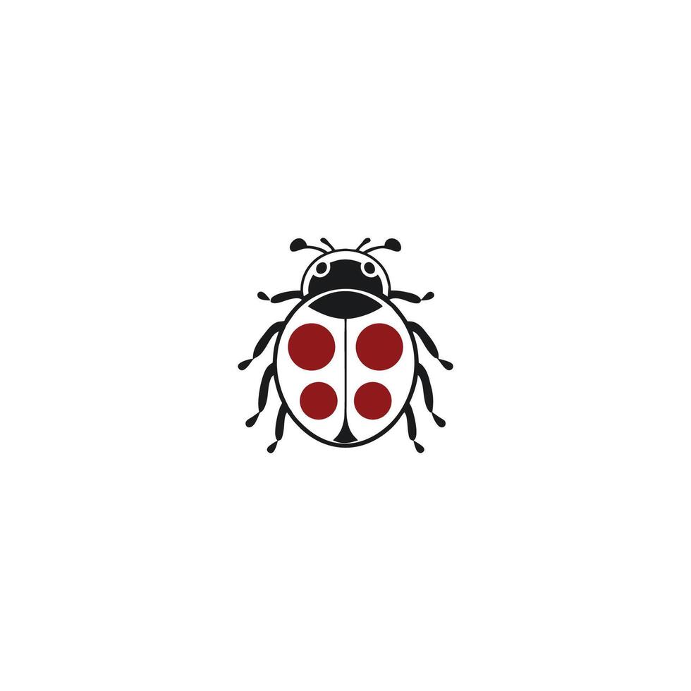 AI generated Ladybug icon. Vector image of red flying insect