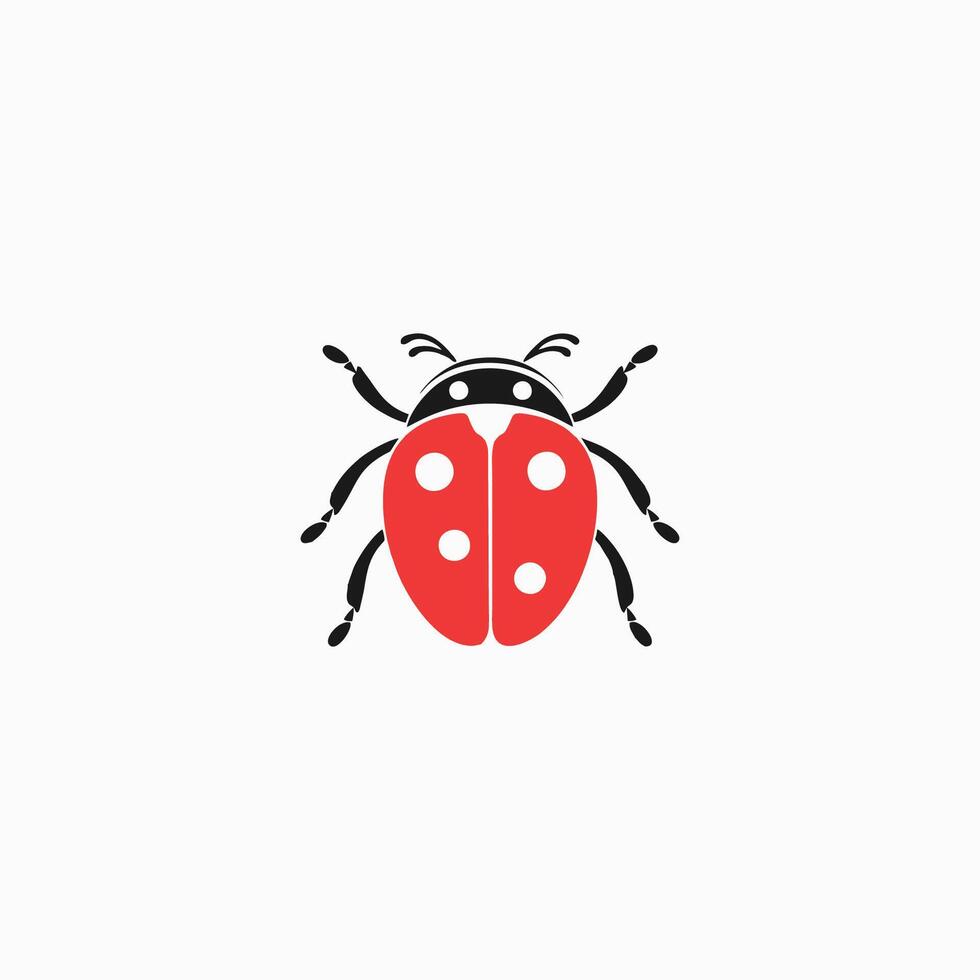 AI generated Ladybug icon. Vector image of red flying insect