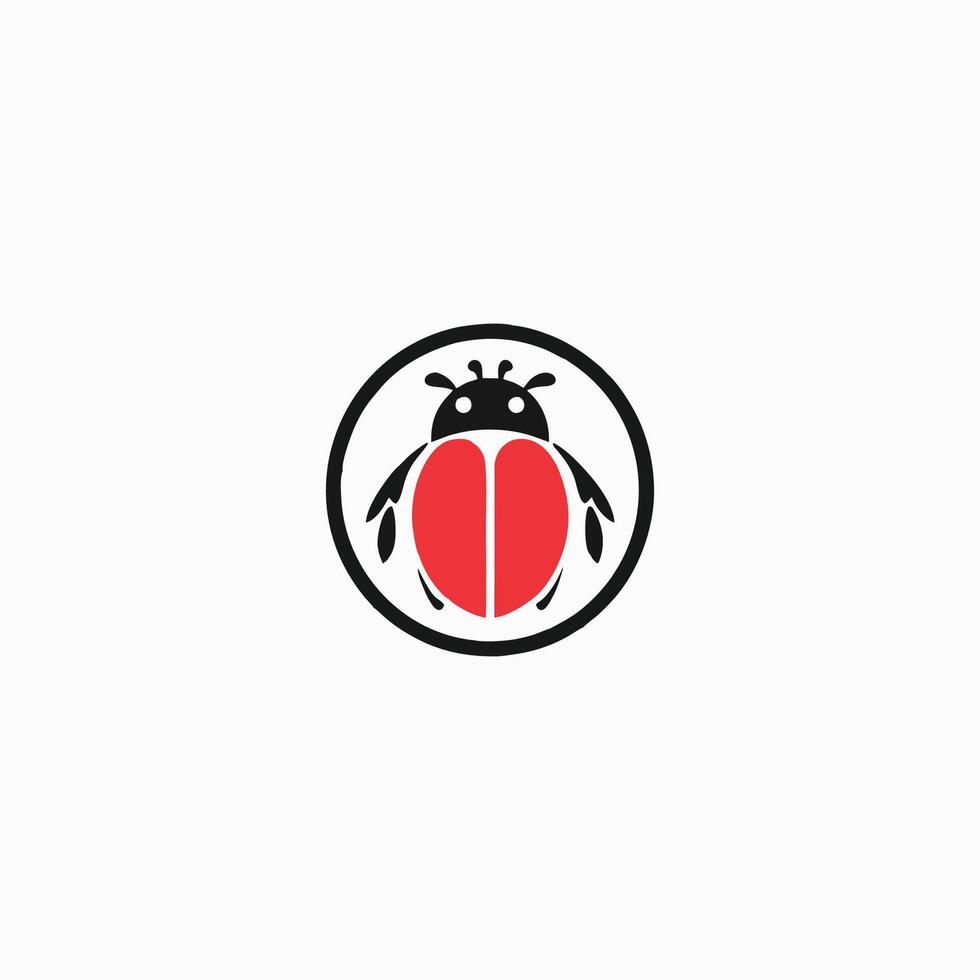 AI generated Ladybug icon. Vector image of red flying insect