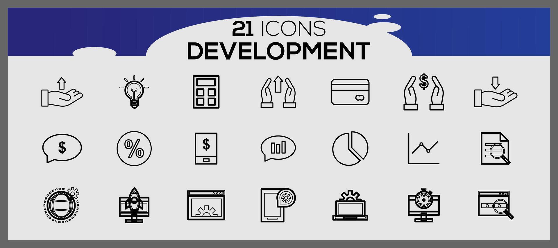 seo and development icons set web design icons set simple set seo and development line icons vector