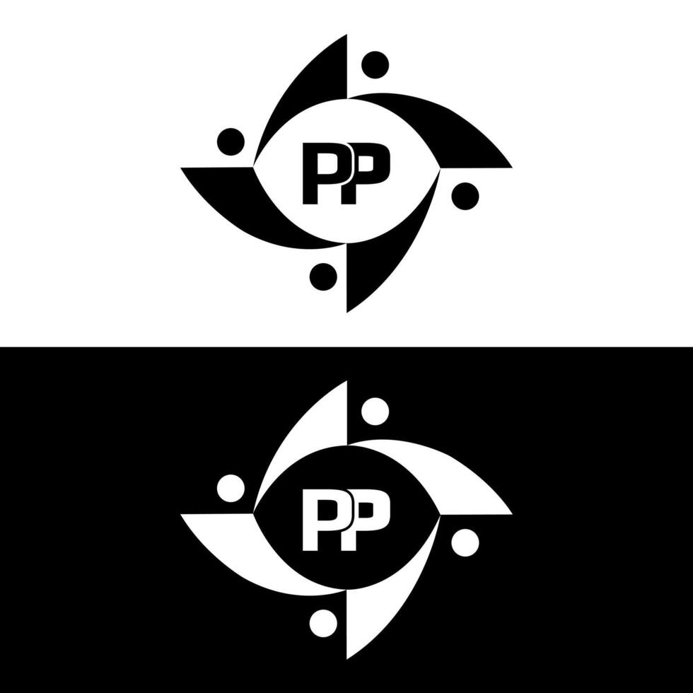 PP set ,PP logo. P P design. White PP letter. PP, P P letter logo design. Initial letter PP letter logo set, linked circle uppercase monogram logo. P P letter logo vector design. pro vector