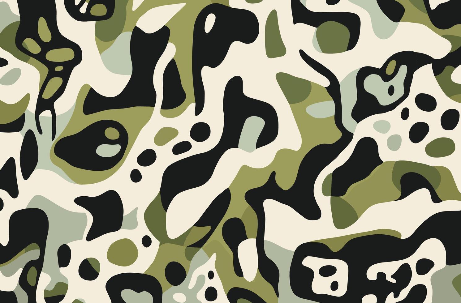Army Camouflage Print Fabric, in the Style of Biomorphic Abstraction, Hard-Edge Color Field, Naturalistic Animal Paintings, Dark White and Light Green, Low Resolution, Large Scale Abstraction vector