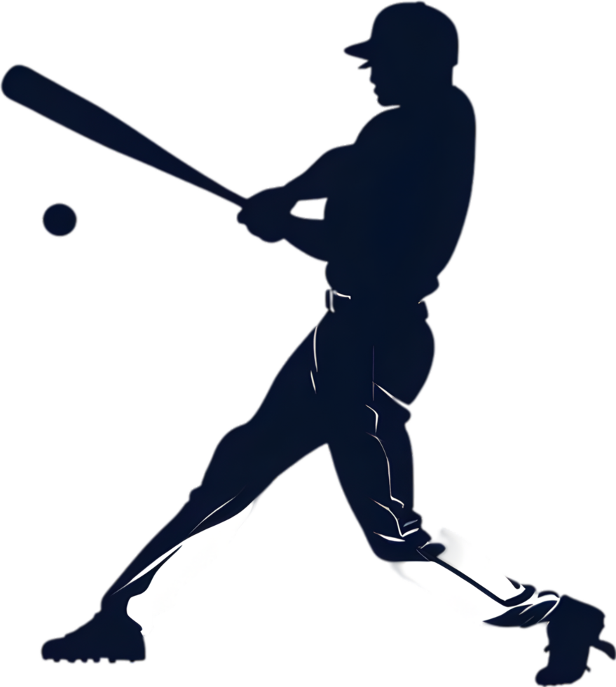 AI generated Silhouette icon of a baseball player. png