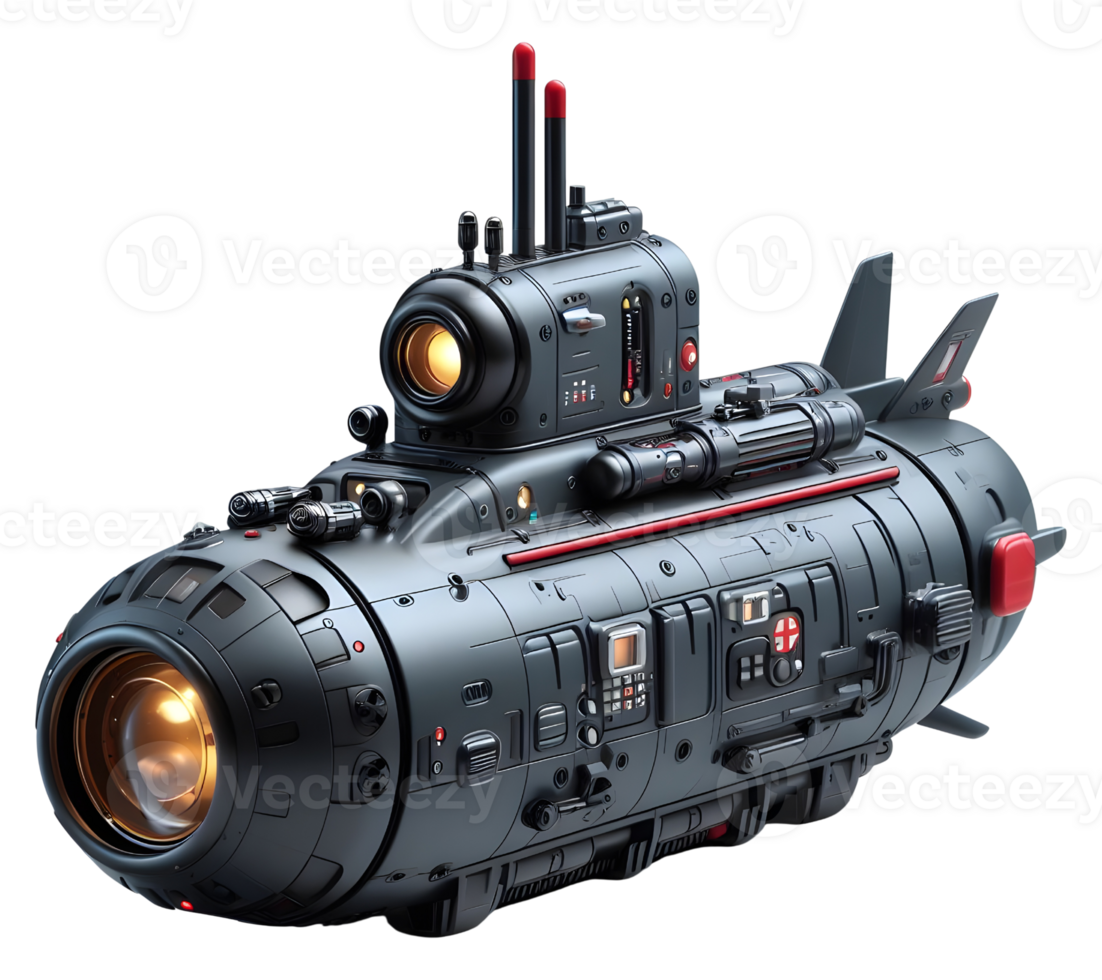 AI generated Miniature submarine png mini submarine png midget submarine png personal submarine png mini sub png small submarine transparent background
