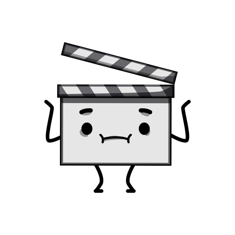 clap clapper board character cartoon vector illustration