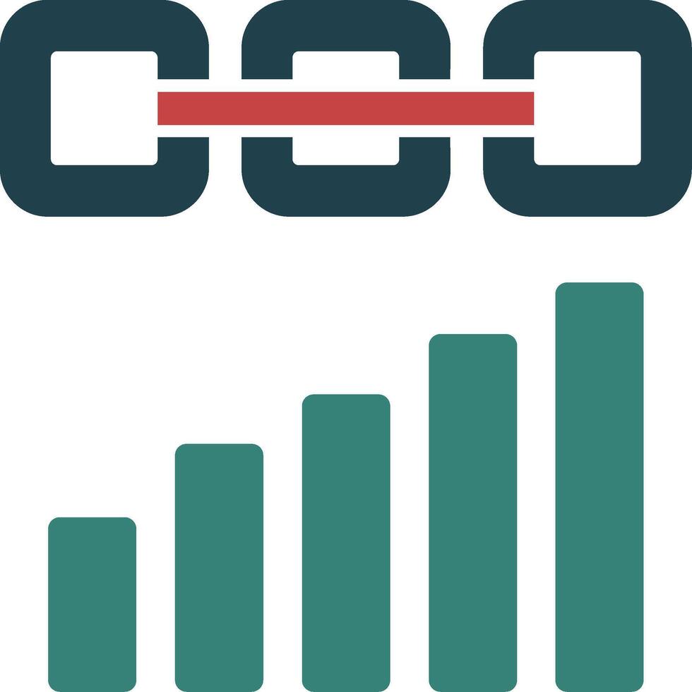 Chain Glyph Multi Color Icon vector