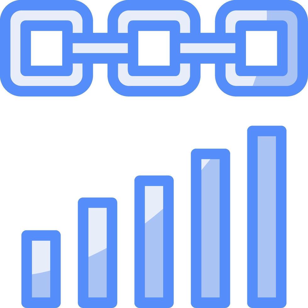 Chain Line Filled Blue Icon vector