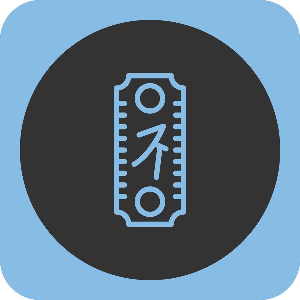 Spring Festival Couplets Linear Round Icon vector