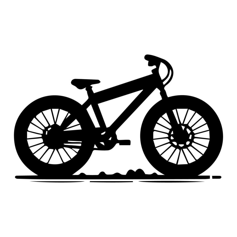 Bicycle shiluatte on white background. Vector illustration.