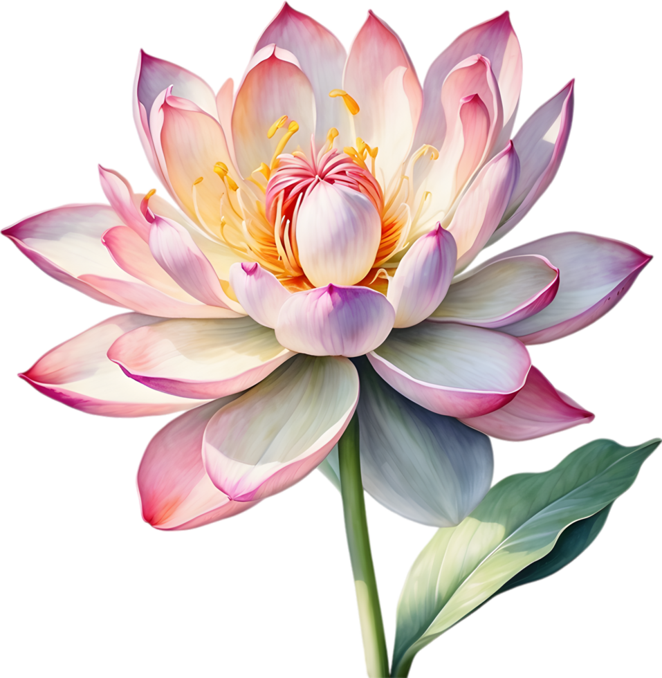 AI generated Watercolor painting of Brahma Kamal flower. png
