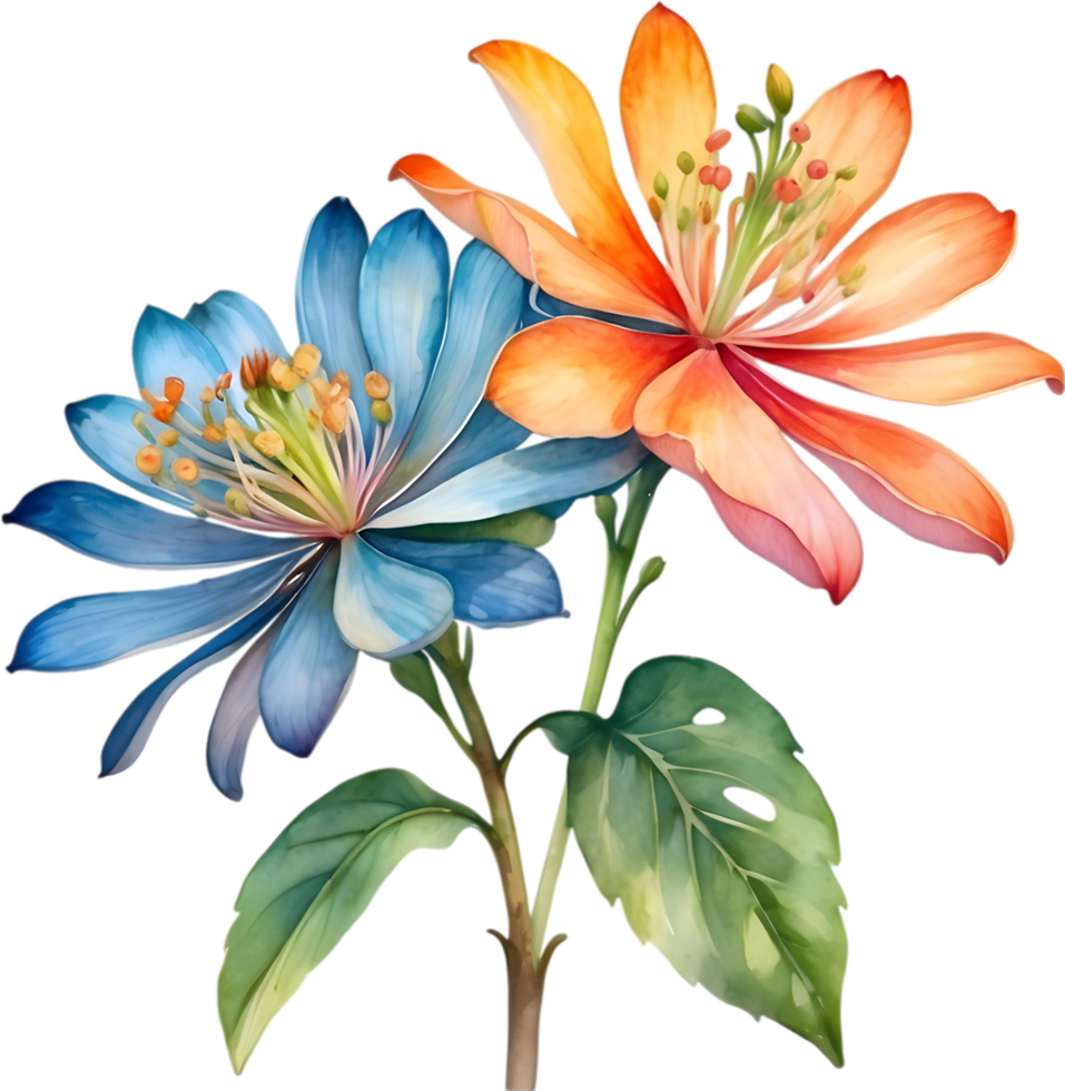 AI generated Watercolor painting of Palash flower. png