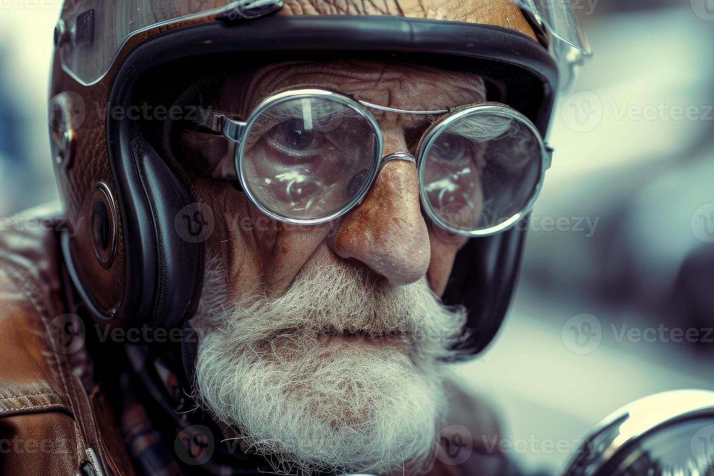 AI generated Aged man racer. Generate Ai photo