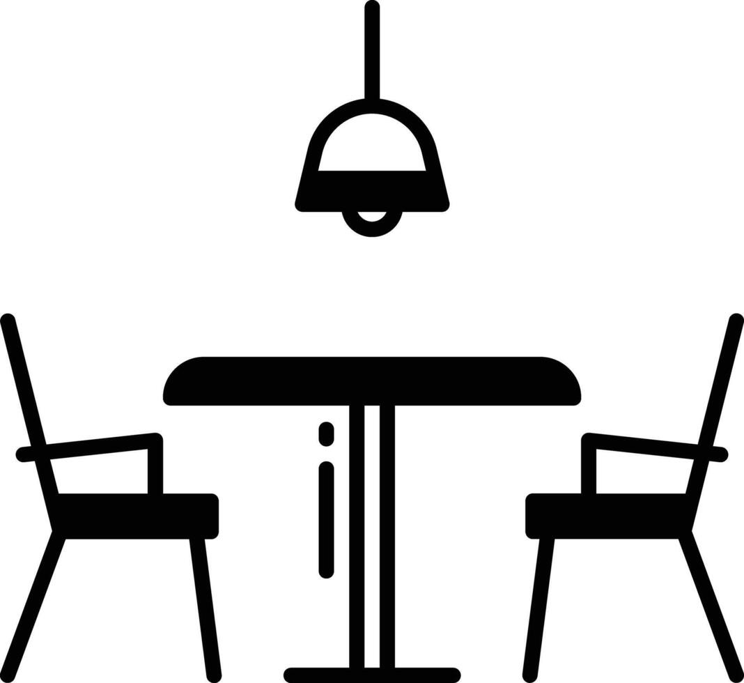 Restaurant table glyph and line vector illustration