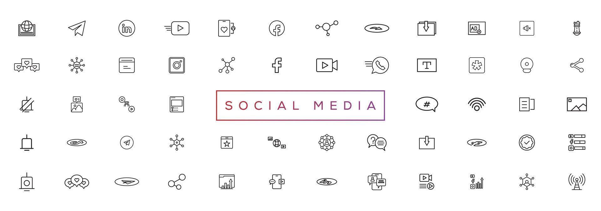 Facebook, twitter, instagram, youtube, snapchat, pinterest, whatsap, linkedin, periscope, vimeo - Collection of popular social media logo. Social media icons. Realistic set vector