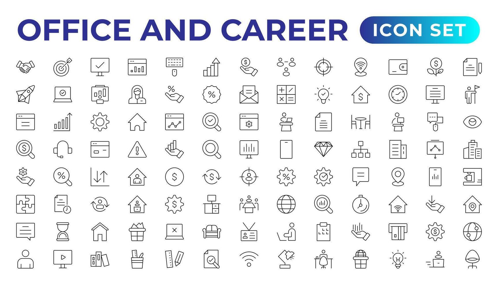 Set of thin line icons related to team, teamwork, co-workers, and cooperation.Linear business simple symbol collection.Business training and office collection. Big UI icon set. Thin outline pack. vector