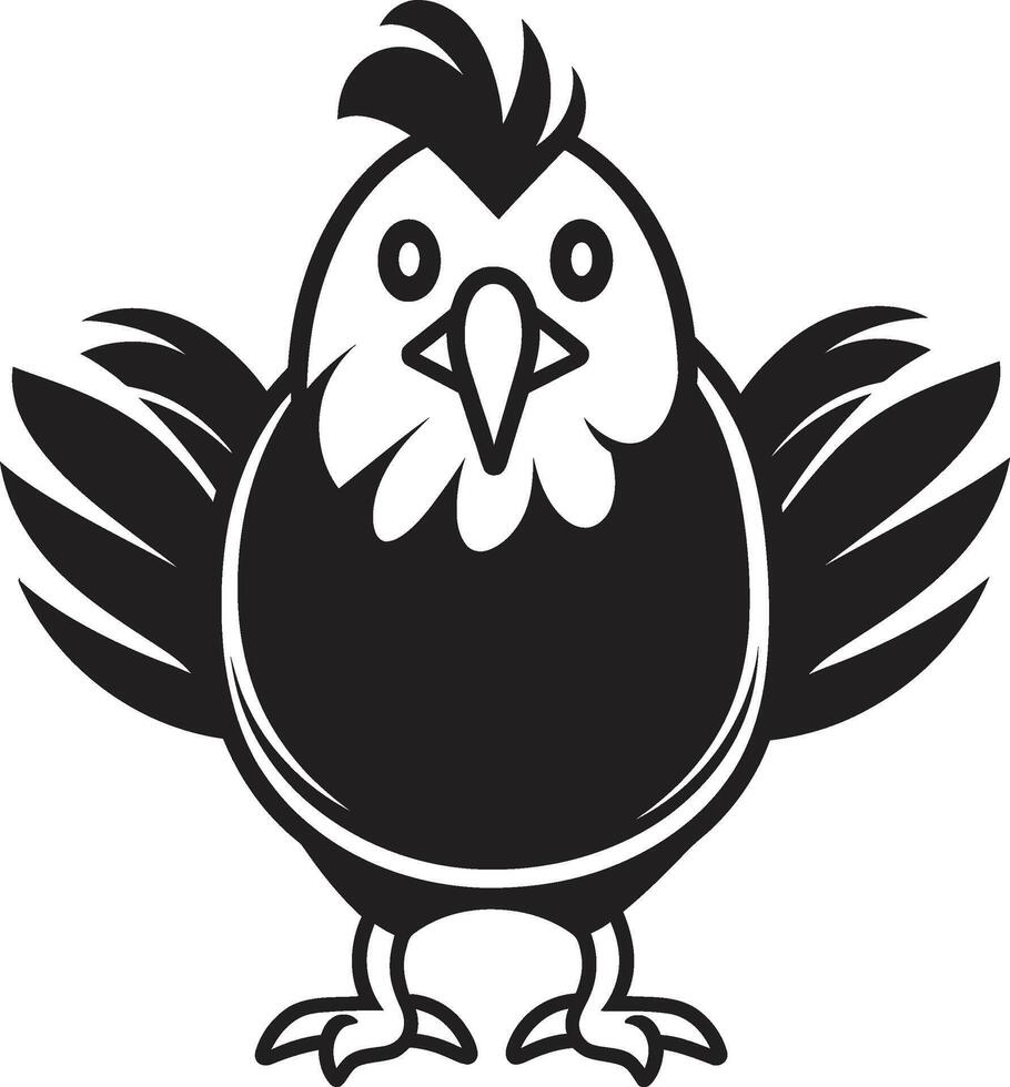 plumado finura elegante vector logo exhibiendo pollo sofisticación huevostasy monocromo emblema ilustrando pollo armonía