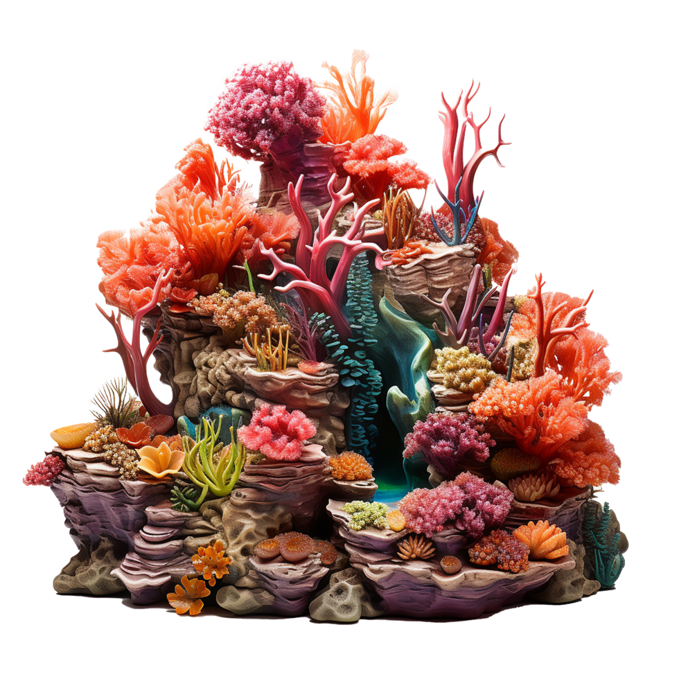 AI generated Coral reef png isolated on transparent background
