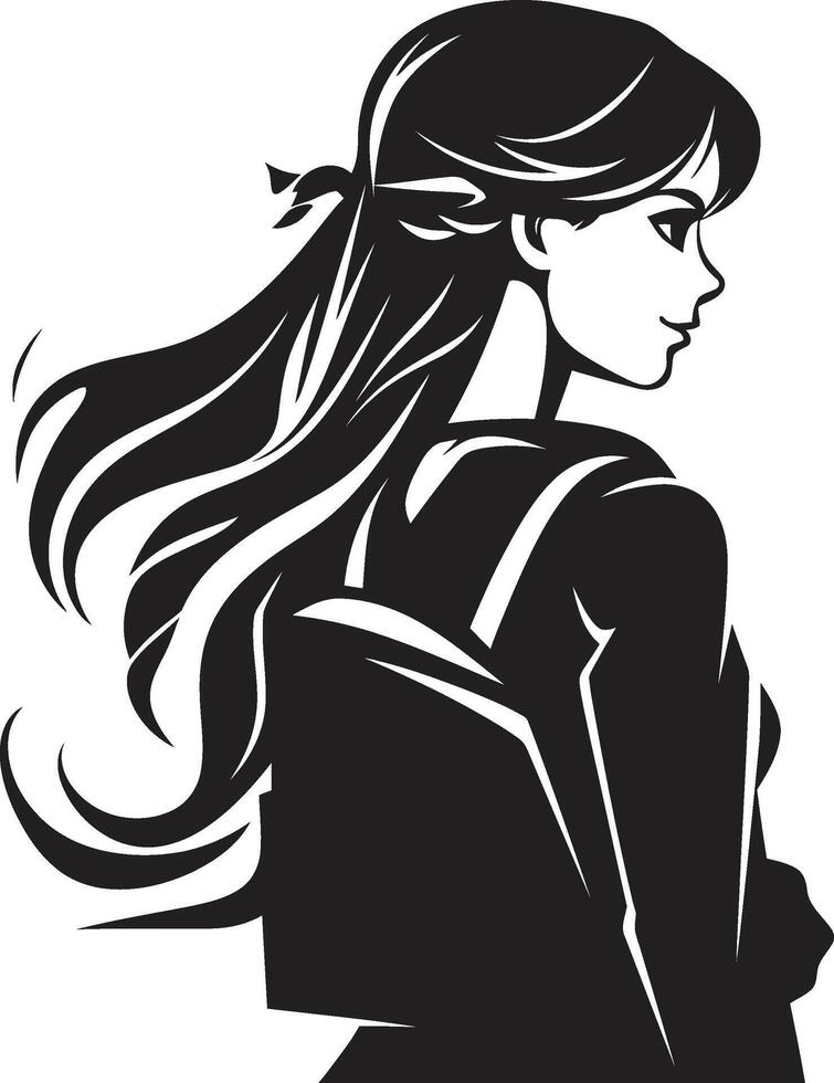 ShePersist Vector Symbol of a Black Logo for Resilient Female Students FemmeFutures Black Logo Design Icon Signifying Aspiring Female Students