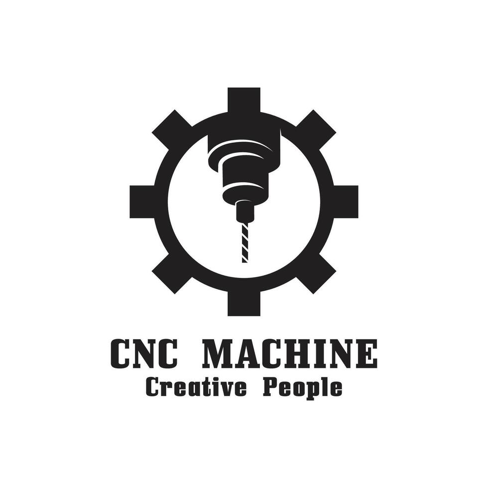 CNC Lathe machine Logo Computer Numerical Control modern 3D cutting technology design manufacturing industry cutting. This logo is ideal for cnc cutting maschines, woodworking industry, and similar. vector