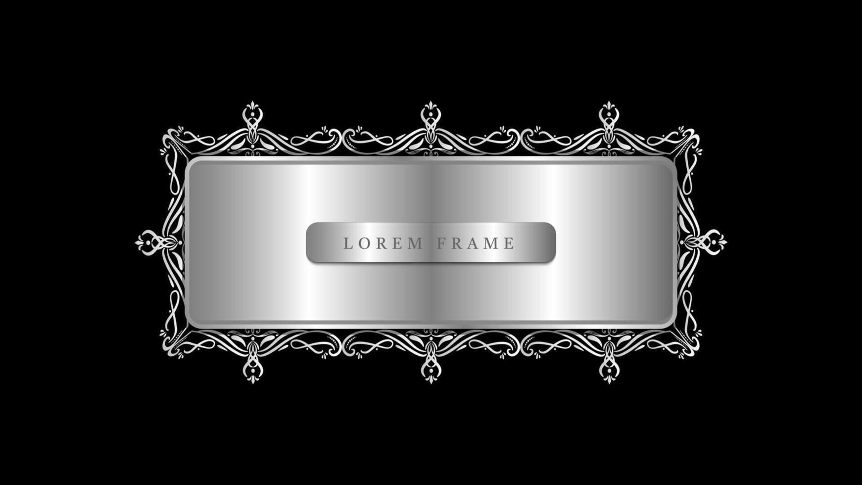 silver metallic rectangle frame vector